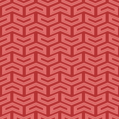 Geometric pattern with pink arrows. Seamless abstract background