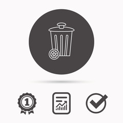 Recycle bin icon. Trash container sign.