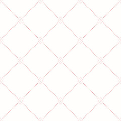 Seamless ornament. Modern geometric pattern with repeating elements. Light pink and white pattern