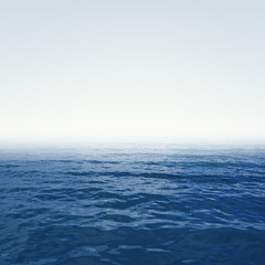 Naklejka na ściany i meble blue deep ocean with waves