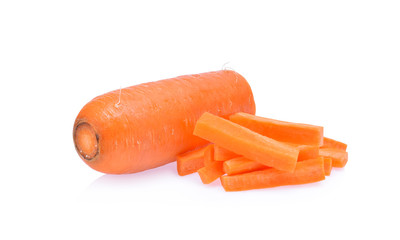 Pile of Carrot sticks, Julienne style isolated on white backgrou