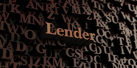 Lender - Wooden 3D rendered letters/message.  Can be used for an online banner ad or a print postcard.