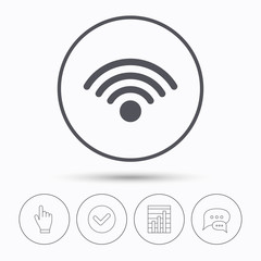 Wifi icon. Wireless internet sign.