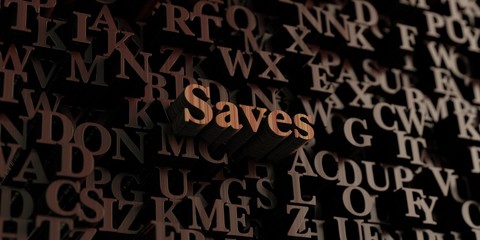 Saves - Wooden 3D rendered letters/message.  Can be used for an online banner ad or a print postcard.
