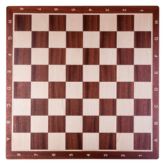 Old wooden chess board