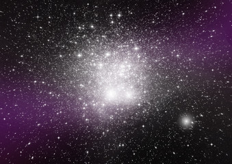 Fototapeta premium Stars, dust and gas nebula in a far galaxy