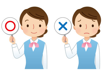 女性　マルバツ　回答　OL　店員