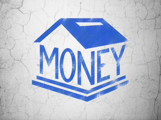 Obraz premium Money concept: Money Box on wall background