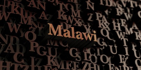 Malawi - Wooden 3D rendered letters/message.  Can be used for an online banner ad or a print postcard.