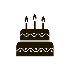 Cake for birthday icon vector