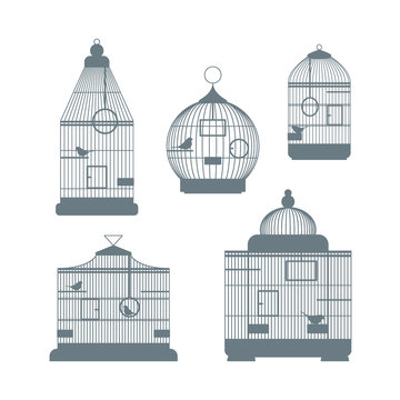 Birdcages Set. Vector