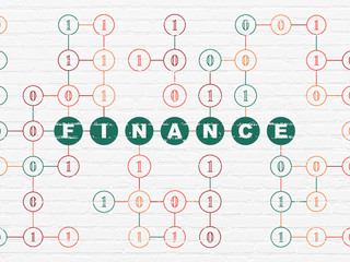 Naklejka premium Business concept: Finance on wall background