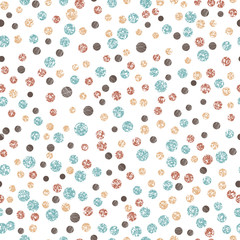 Vector colored chalk circles retro seamless pattern abstract textile design