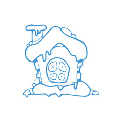 vector hand drawn christmas or winter house