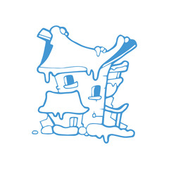 vector hand drawn christmas or winter house