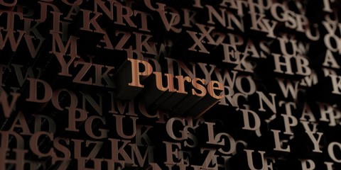 Purse - Wooden 3D rendered letters/message.  Can be used for an online banner ad or a print postcard.
