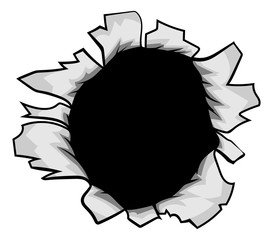 Breakthrough Paper Ripped Hole