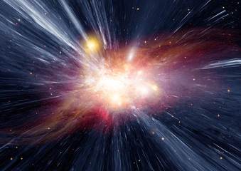 Naklejka premium Stars, dust and gas nebula in a far galaxy