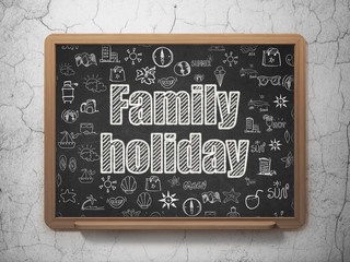 Vacation concept: Family Holiday on School board background