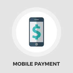 Mobile payment icon flat