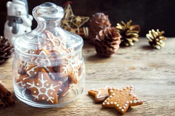 Türaufkleber Christmas cookies in glass jar © mizina