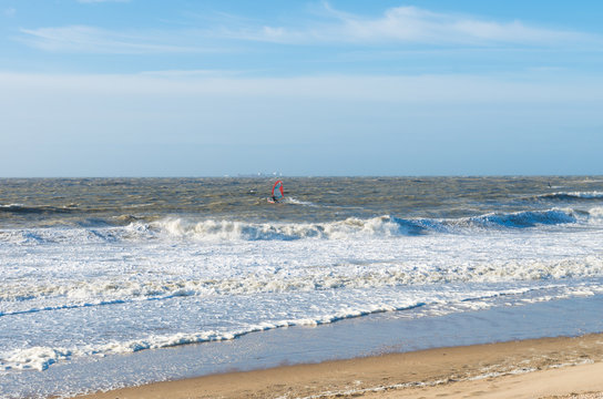 windsurfing on the north sea