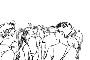 Fototapeta na wymiar crowd walking illustration