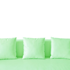 Green Pillow isolated on White Background