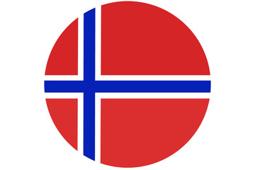 Norway flag ,Norway national flag illustration symbol.Circle flag illustration design