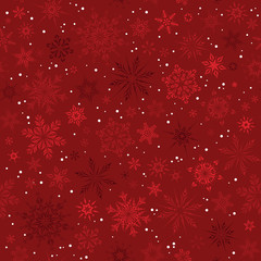 Vector Christmas and New Year seamless pattern with snowflakes.