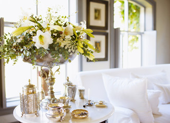 modern living room in bright colors