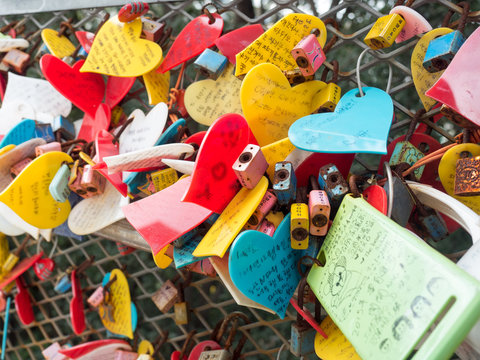 The Love Key Ceremony at Yongdusan park in Busan, Korea