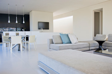 modern living room in bright colors