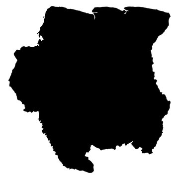 Surinam black map on white background vector