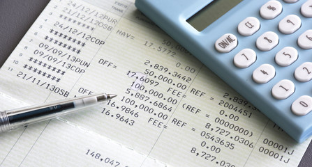 Saving Account Book and Statement from Bank for Business Finance Loan