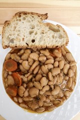 Greek Cuisine. Gigandes Beans with Carrots