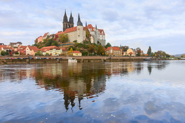 Fototapeta premium View on old city and castle Albrechtsburg Meissen, Saxony, Germany,