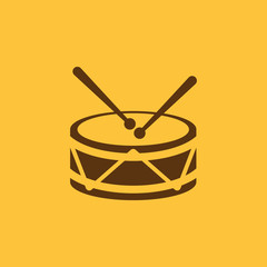 Drum icon. design. Music and toy, Drum symbol. web. graphic. AI. app. logo. object. flat. image. sign. eps. art. picture - stock