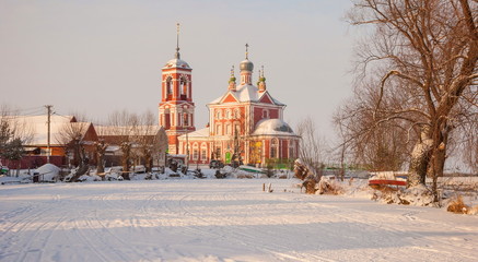 Church of Forty Martyrs on the riverbank Trubezh in Pereslavl Zalessky in winter