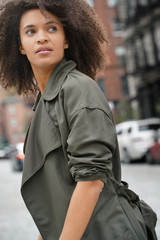 Fancy city girl crossing the street, New York city