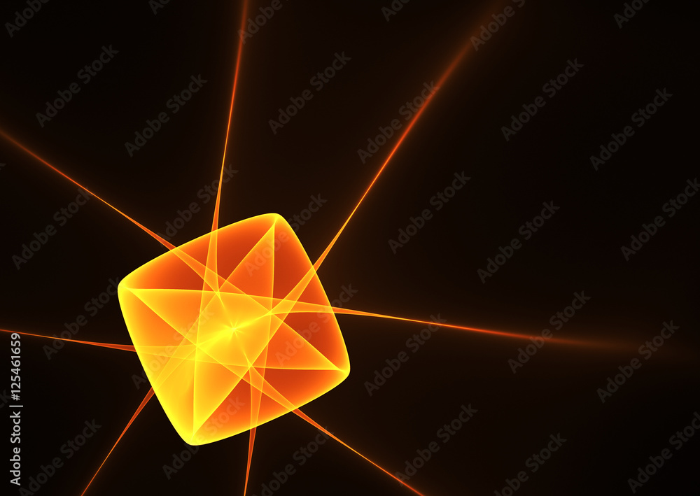 Poster abstract surreal fractal gem on black background