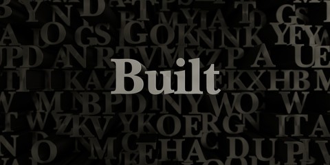Built - Stock image of 3D rendered metallic typeset headline illustration.  Can be used for an online banner ad or a print postcard.