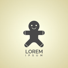 Ginger man icon. flat design