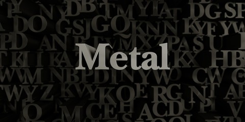 Metal - Stock image of 3D rendered metallic typeset headline illustration.  Can be used for an online banner ad or a print postcard.