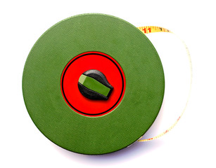 Rolling Distance Measuring on white background