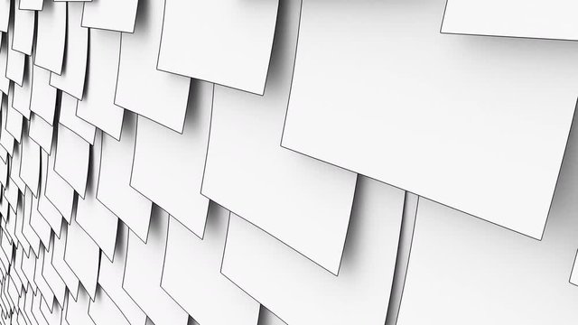 Sketchy sticky notes on the wall. Office paper work or reminder concepts. 4K seamless loop close up dolly clip