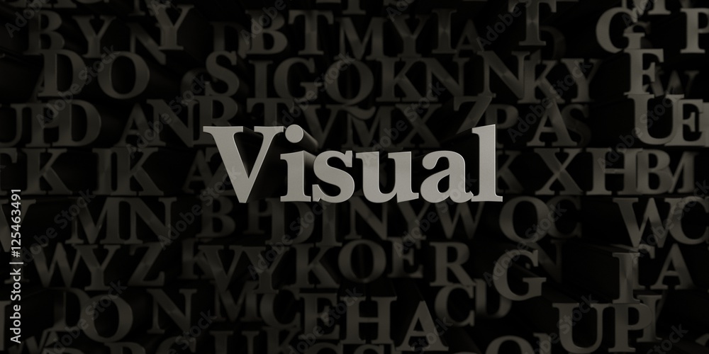 Fototapete visual - stock image of 3d rendered metallic typeset headline illustration. can be used for an onlin