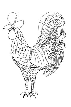 outline rooster