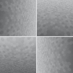 Set Grey Honeycomb Vector Background.