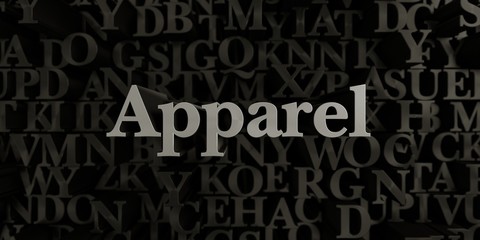 Apparel - Stock image of 3D rendered metallic typeset headline illustration.  Can be used for an online banner ad or a print postcard.